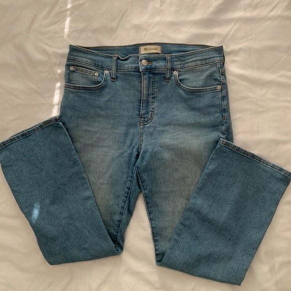 Madewell Denim - Madewell Mid Rise Kick Out Crop Flare Jeans Blue 29
